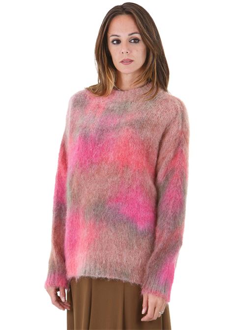 Mogano, maglione ampio scollo tondo tie e dye ATTIC AND BARN | Maglie | MOGANO-ATKN012-AT304186